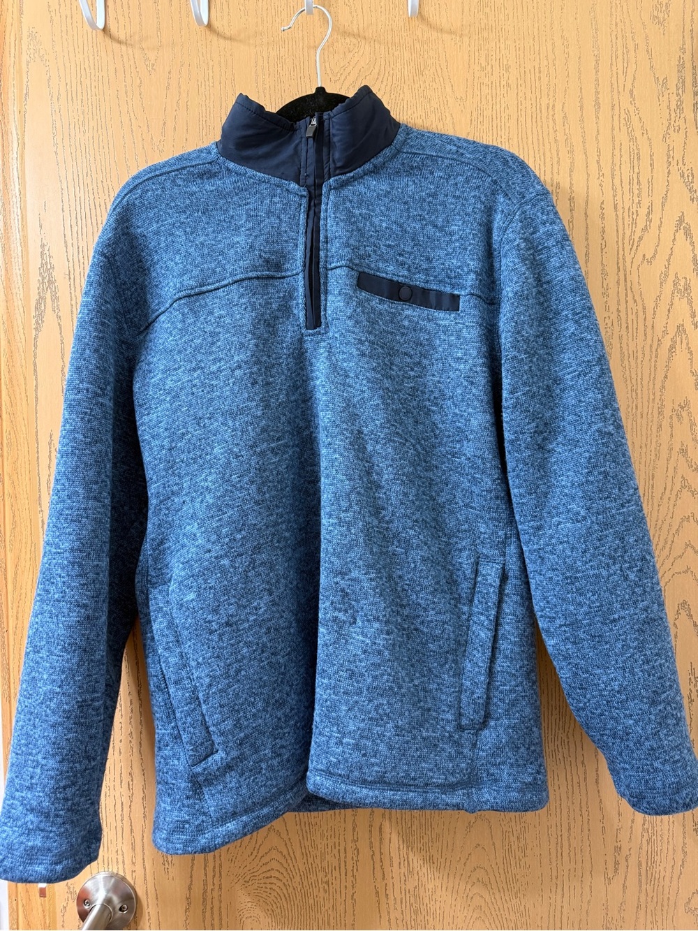 Eddie Bauer Small S Men's Blue Quarter-Zip Fleece Lined Pullover